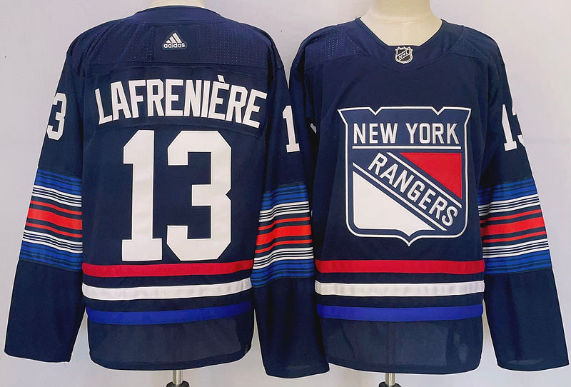 Men's New York Rangers Alexis Lafreniere #13 Navy Jersey